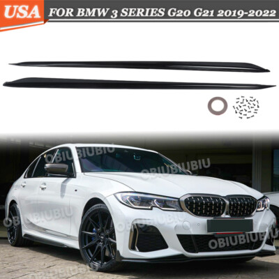 Glossy Black For BMW 3 Series G20 330i M340i 2018-2022 M Performance Side Skirts
