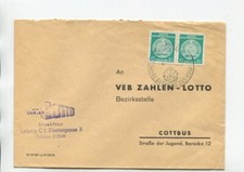 DDR Dienst Dienstmarken B Brief Leipzig 21.7.59 VEB Zahlen Lotto