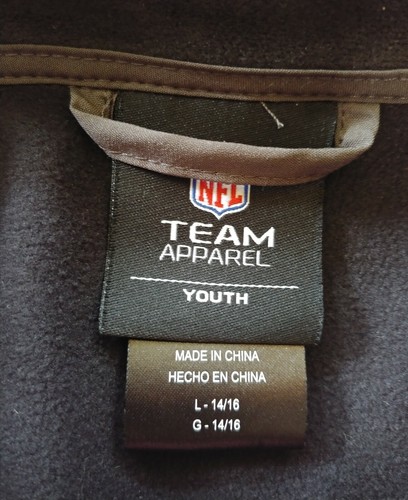 NFL Team Apparel Jacket Seattle Seahawks Collar Front Zip Black Youth 14 - 16 - Picture 7 of 11