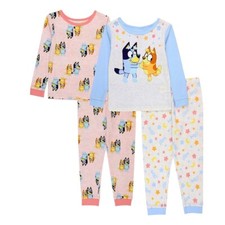 4 PC Bluey Pajamas Set Toddler Boy Girl Shirt Pants 2T 3T 4T 5T Cotton Disney