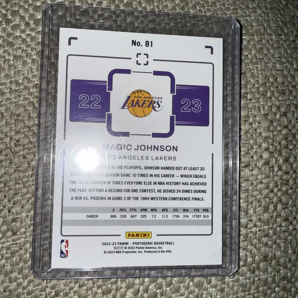 2022-23 Panini Photogenic Basketball Magic Johnson Los Angeles Lakers Base #81 - Image 4 of 4