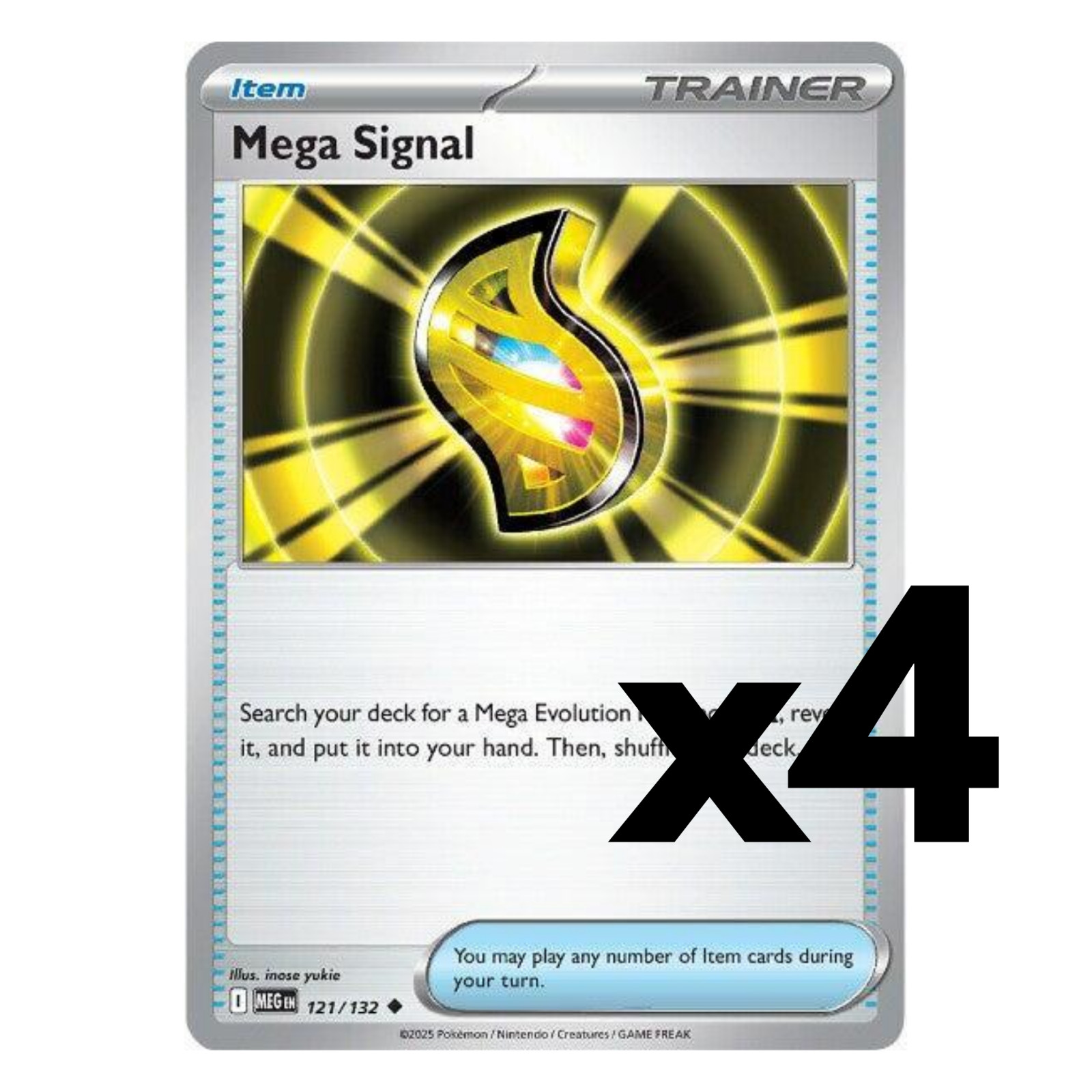4x Mega Signal - 121/132 - ME01: Mega Evolution Pokemon Playset x4