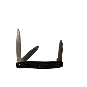 Vintage Imperial 3 Blade Pocket Knife Black Stainless Steel Blades Excellent