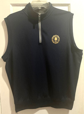 Fairway & Greene F&G Tech Quarter Zip Golf Vest Blue Brunswick School Logo Sz M
