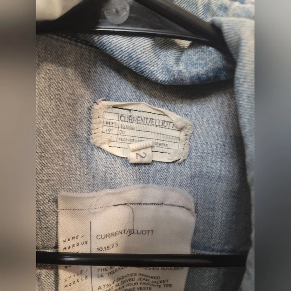 Current Elliott size 2 oversized denim short sleeve jacket - Image 4 of 4