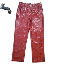 Cider Womens Red Faux Leather Pants Size Large