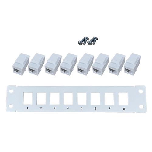 8-portowy prosty panel krosowy CAT6 RJ45 kabel adapter kluczowy jack - Zdjęcie 9 z 10