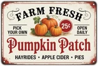 Pumpkin Patch Farm Fresh Tin Metal Signs Home Décor Vintage Pumpkin Patch Hayrid