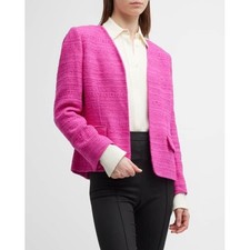 Kobi Halperin Elle Jacket French Pink Tweed Open Front Blazer XXL NWT- was 598