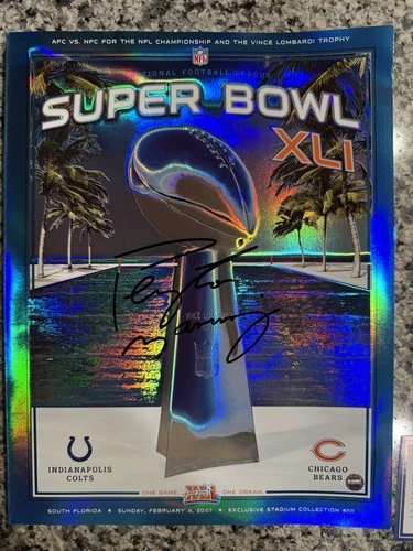 Peyton Manning Colts Autographed SBXLI Program Steiner COA