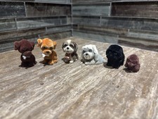 Lot Of 6 Puppy in my Pocket flocked Play Mini Dogs