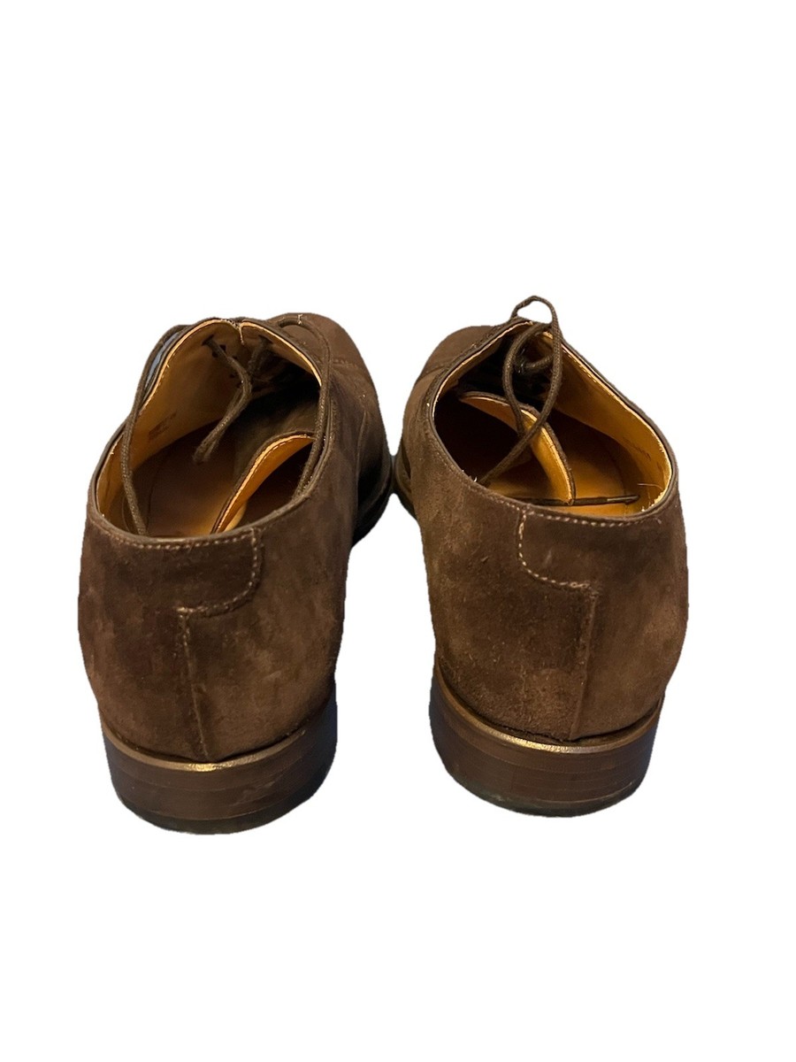 Berwick 1707 Suede Oxfords, Cap Toe, Dark Brown, Goodyear Welted