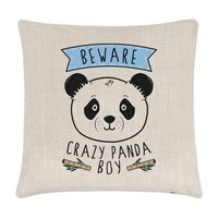 Beware VerrüCkte Panda Jungen Leinen Kissenbezug - Lustig Tiere
