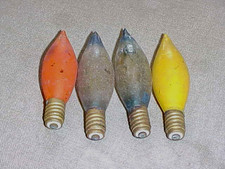 Antique Light Bulbs 4 Tipped 57 Volt Hairpin Carbon Filaments 100 Year Old
