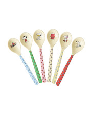 RICE Melamin L&ouml;ffel Set 6er Snoopy Kinder Teel&ouml;ffel Bunt Dessertl&ouml;ffel BPA-frei