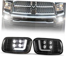  Dodge Ram LED Fog Light with Daytime Running Light Set,Pair Spot Flood 