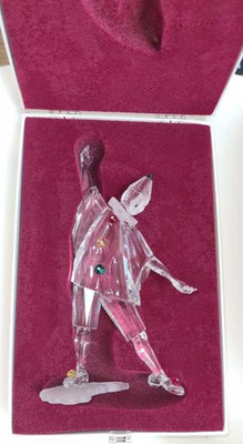 Atemberaubende Swarovski 1999 Maskerade Pierrot Glas Clownby Adi Stocker Echtheitszertifikat