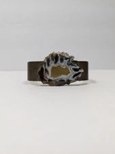 Earthborn Geode Slice Square Metal Bangle Bracelet Boho Bohemian Cottagecore