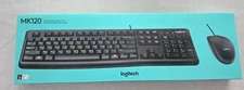 Logitech MK120 Black USB Wired Keyboard Mouse Combo 920-002565