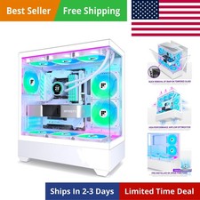 F1 PC Case - Pre-Installed 6 PWM ARGB Fan, ATX Mid-Tower Gaming PC Case, Type...