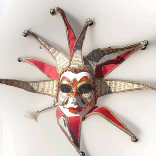 Vintage Venezianische Deko Maske Carta Alta Hand Made In Venice Italy Selten!