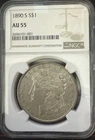 1890 S Silver Morgan One Dollar Coin AU55