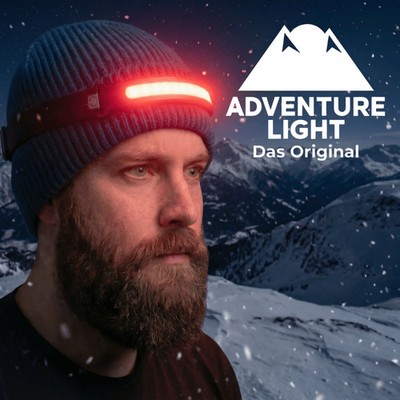 ADVENTURE Stirnlampe LED Kopflampe Wiederaufladbar Bewegungssensor MIT ROTLICHT
