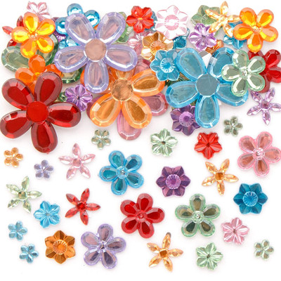 EK670 Ross Handwerk-It! Selbstklebende Blumenjuwelen 180 Stück, Sortiert