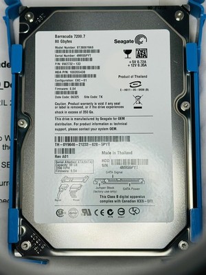 LOT of 2 Seagate Barracuda 7200.7 80GB Internal 7200RPM 3.5'' (ST380819AS) HDD