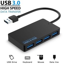 4 Port USB 3.0 Hub Cable Power Adapter Splitter Multiple Extender for Laptop Lot