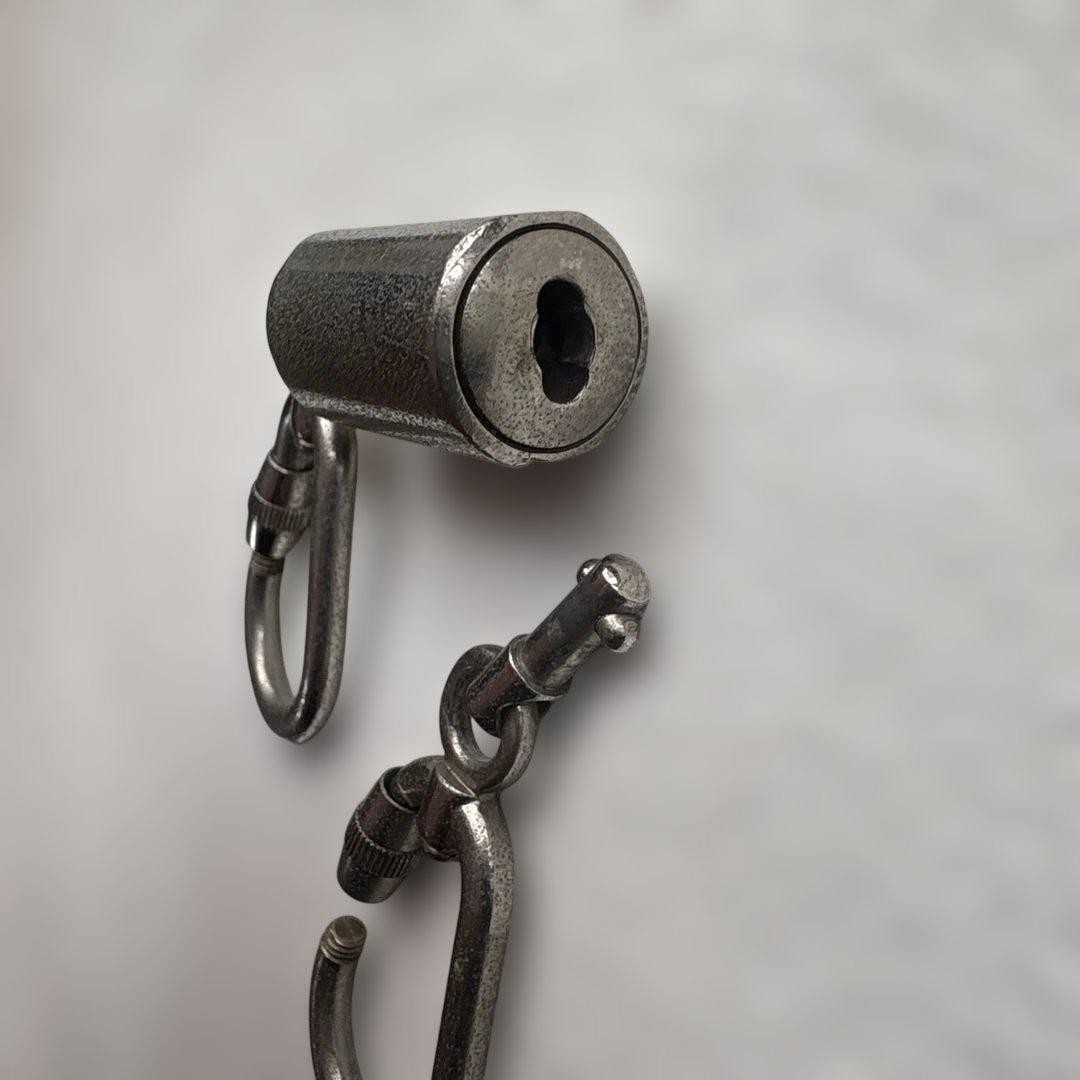 GUCCI Keyring Keychain Bag Charm Silver Carabiner Double Key Ring Logo 02624i thumbnail 17