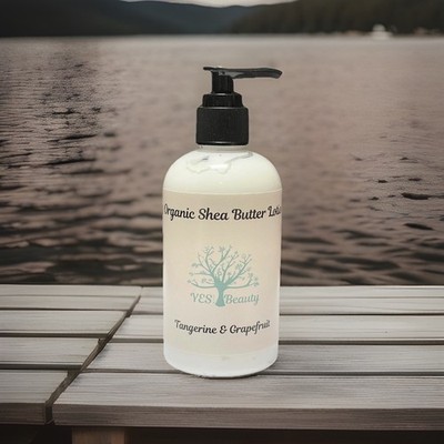 Body Lotion Handmade Organic Soothing Shea Butter - Tangerine Grapefruit - 9 oz