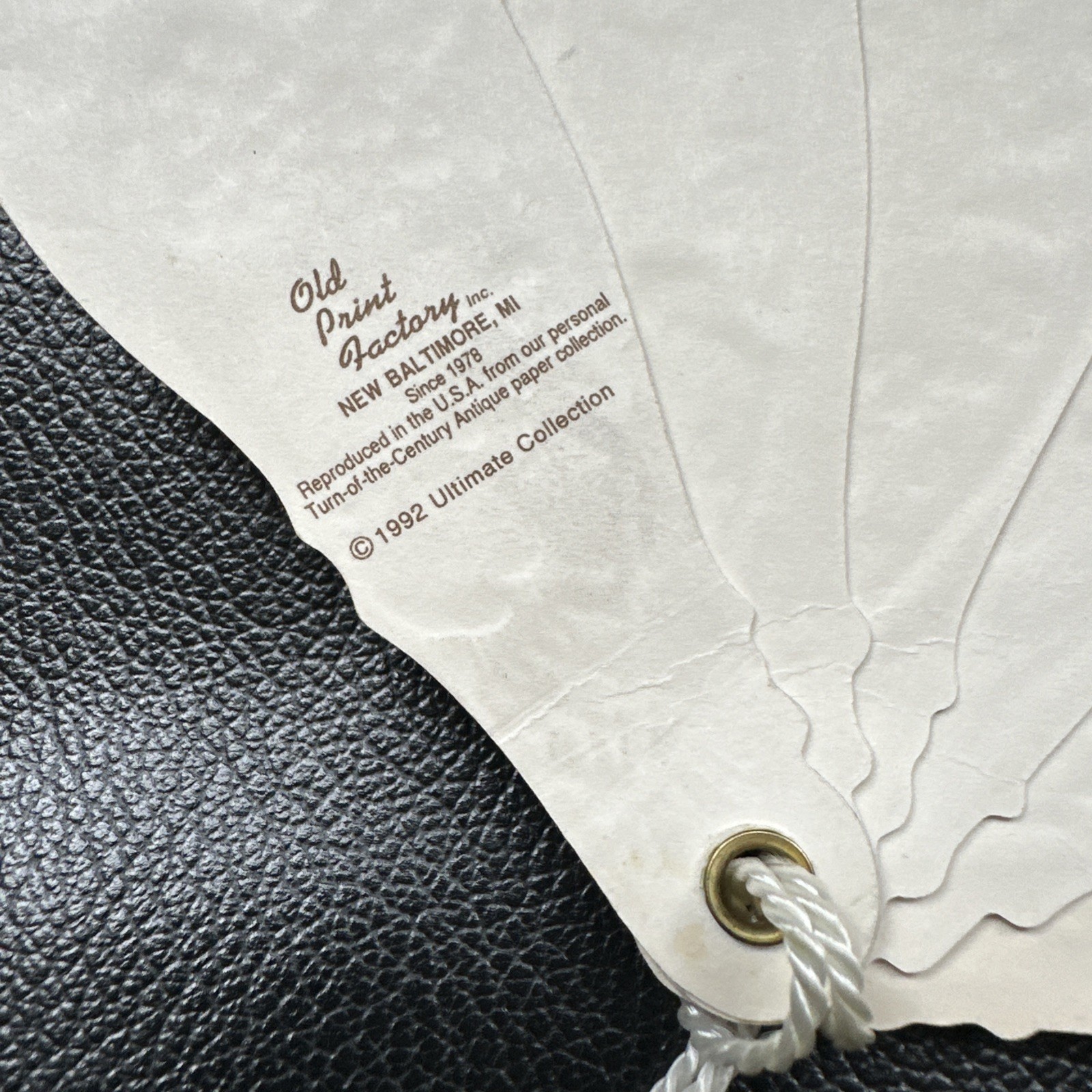 Vintage Folding Fan Card Old Print Factory 1992 Victorian Girls