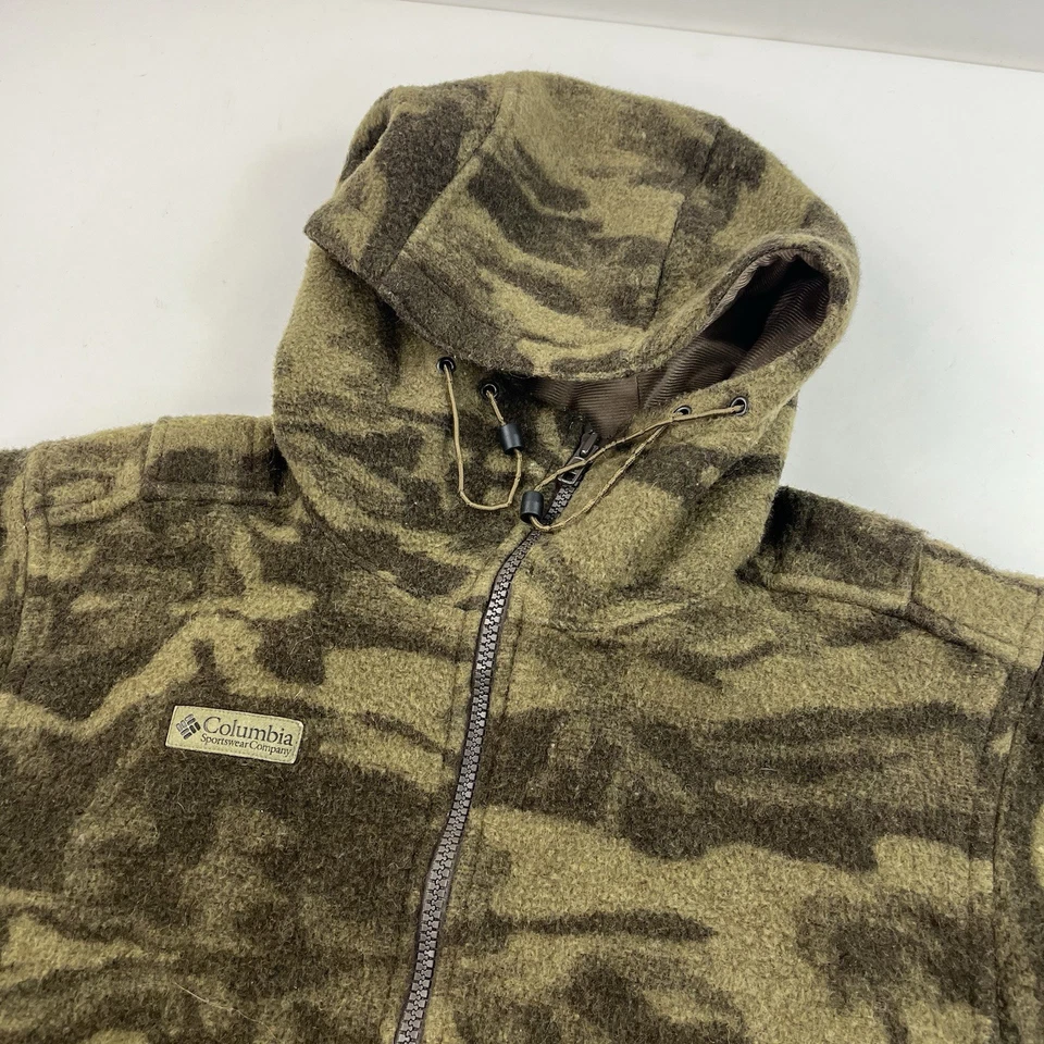 Vintage Men's Columbia Gallatin Heavy Wool Blend Camo Hunting Jacket Size Medium - Image 2 of 4