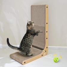 Cat Scratcher Scratching Board L Shape Pad for Indoor Cats Floor Mounted