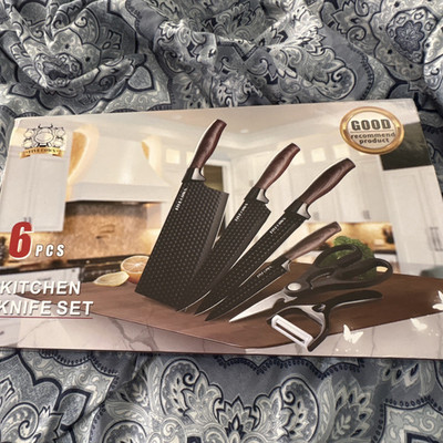 Five Cows 6-Pc Kitchen Knife Set w/ Chef Knife, Cleaver, Paring & Peeler