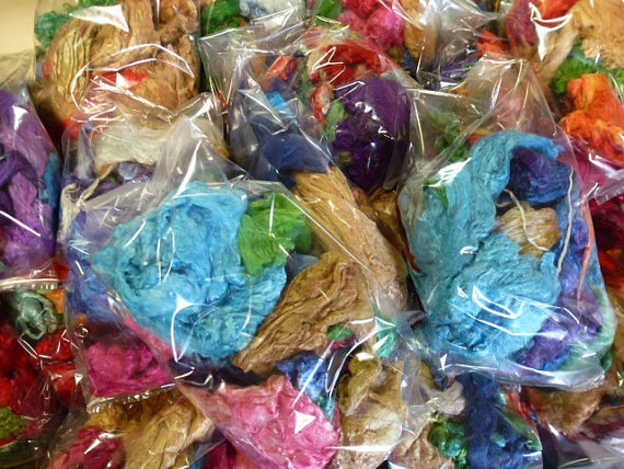 Mulberry Silk Mixed Colors Dyed 2 Ounce for Spinning Felting Carding - Image 3 of 3