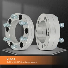 2X 2" 5x5.5 to 6x5.5 Wheel Adapters 1/2" Fits Dodge Ram 1500 Ford F-150 Jeep CJ