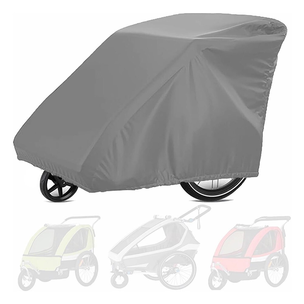 Wasserdichte Abdeckung Für Kinderfahrradanhänger - Grau, Universell Kompatibel