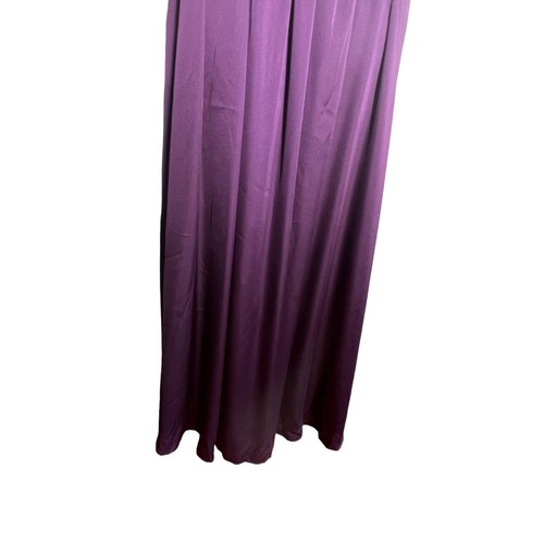 WHITE by VERA WANG One Shoulder Bridesmaid Dress Amethyst Size 0 Belted Slit - Picture 5 of 11