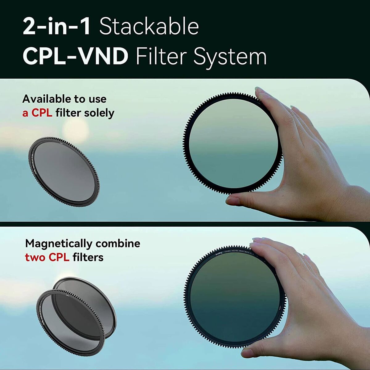 SmallRig 95mm CPL-VND Filter Kit with Rod Clamp fr 95mm/82mm SmallRig 95mm CPL-VND Filter Kit with Rod Clamp fr 95mm/82mm
