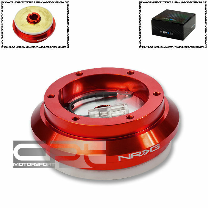 NRG STEERING WHEEL 6-HOLE BALL BEARING RED RACING SHORT HUB ADAPTER SRK-110H-RD