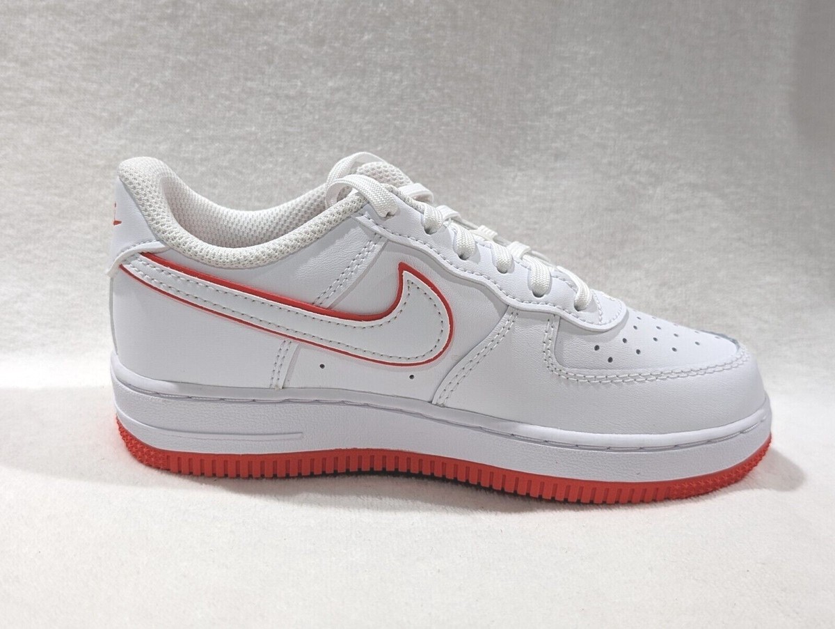 Nike Force 1 Low (PS) White/Picante Red Kid's Sneakers-Asst Sizes