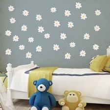 36Pcs Daisy Wall Decal White Daisy Wall Sticker Flower Vinyl Wall Decals Self...