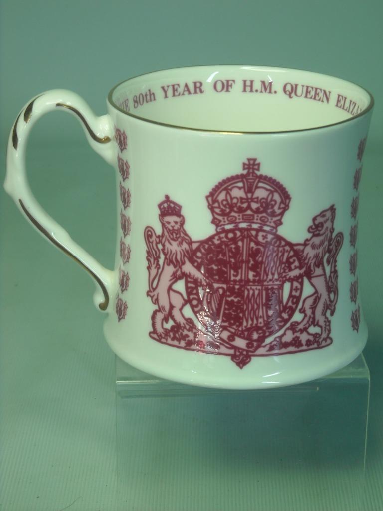 1980 Coalport QUEEN ELIZABETH the QUEEN MOTHER 80th Year Mug Ltd