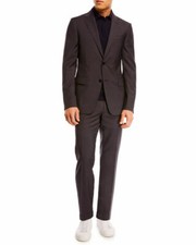 Z Zegna Drop 8 Two-Piece Dark Purple Wool Suit L109503 Men's Size EU 48