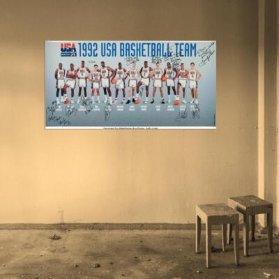 Number VIDEO NBA DREAM TEAMポスター Nike USA Dream Team Basketball Poster - LeBron James & Kobe
