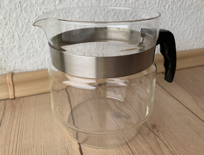 KAFFEEKANNE KANNE TEEKANNE ERSATZKANNE AUS GLAS Schott Mainz mit schwarzer Griff