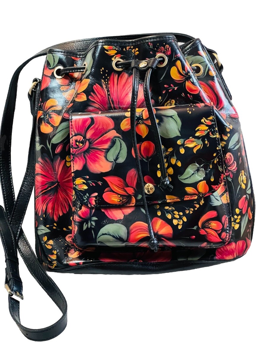 Patricia Nash Multicolor floral leather Backpack used like new book bag Patricia Nash Saracena Vintage Traveler Sticker Tan Leather  main image 3
