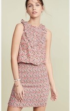 Free People Womens I’m Your Favorite Mini Dress XS Floral Ruffle Smocked